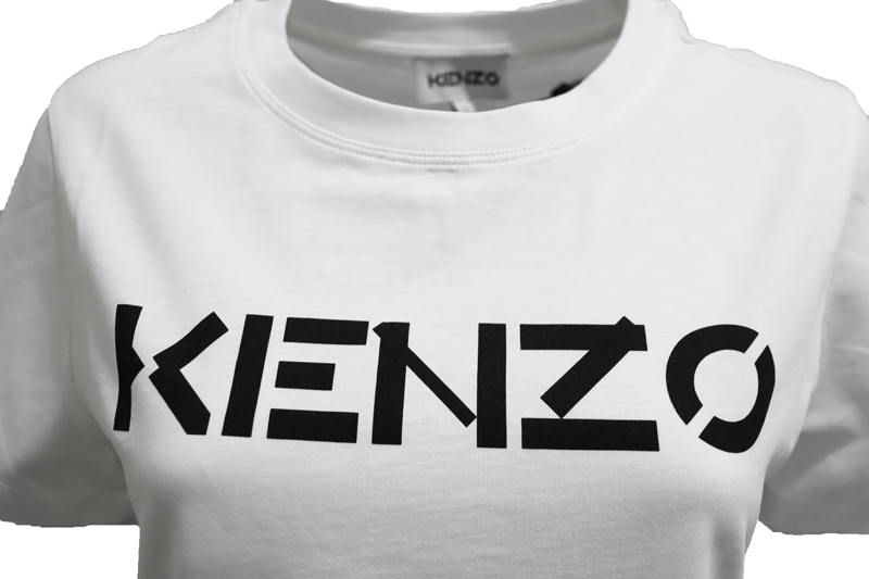 ケンゾー ウールブレンド フリルデザイン カットソー S グリーン系 KENZO 半袖 シャツ レディース   【230804】