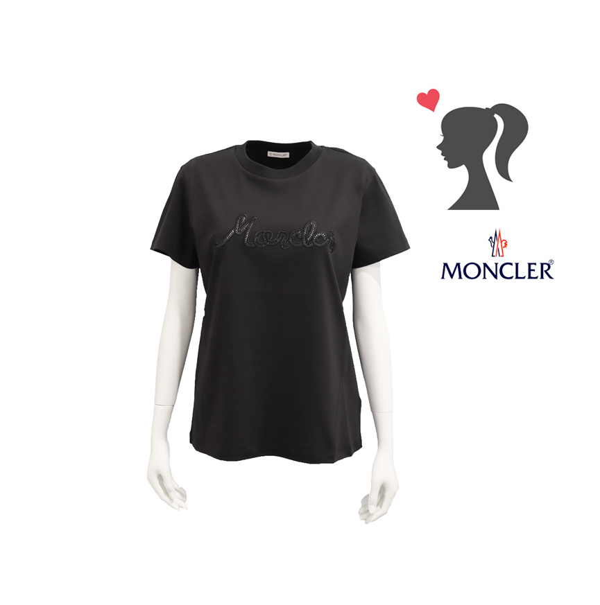 モンクレール レディース ロゴ刺繍 半袖Tシャツ | アウトレット