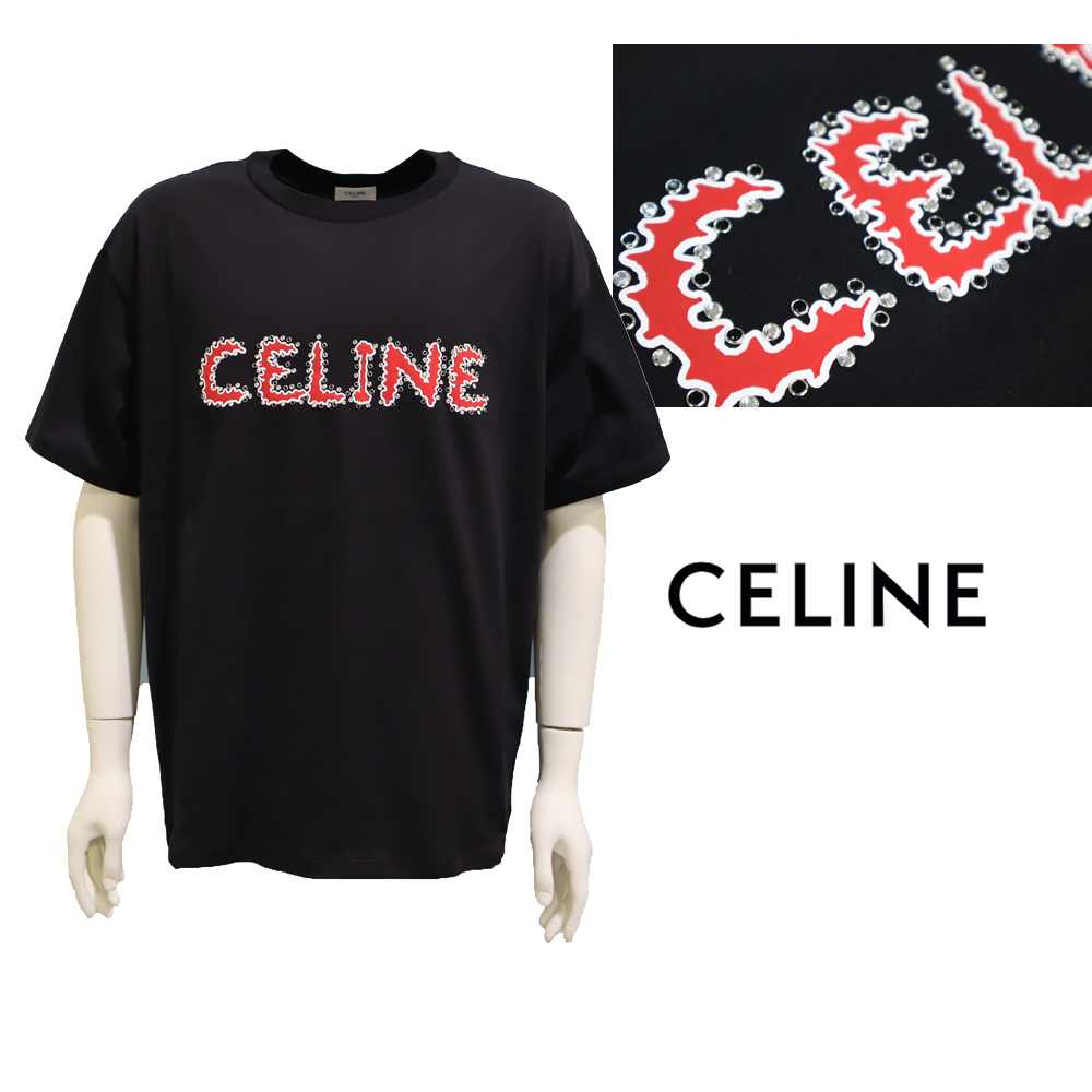 セリーヌ CELINE ラインストーン ルーズTシャツ | アウトレット 