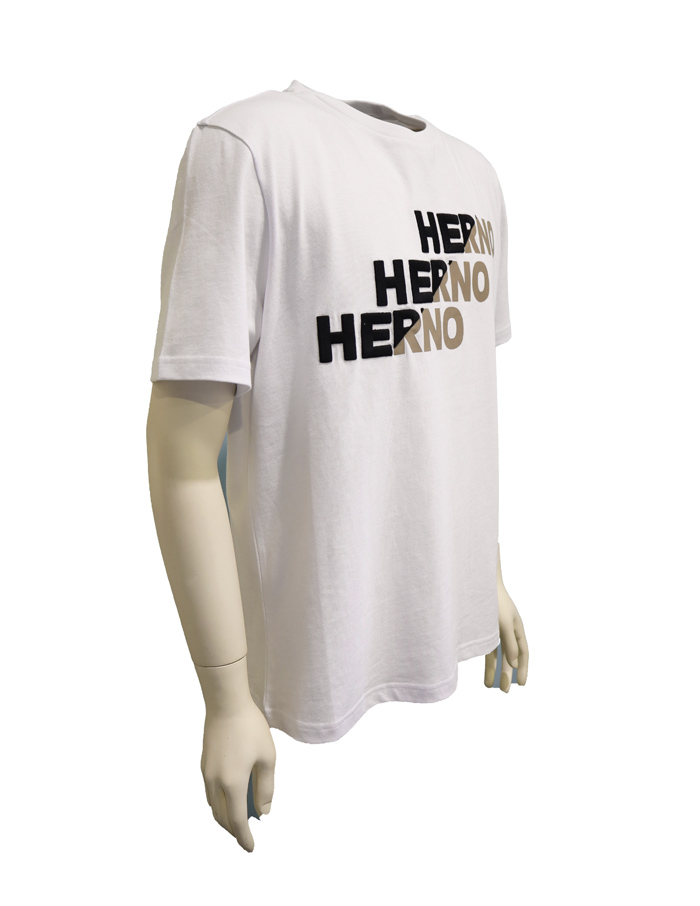 HERNO ヘルノ HERON TIMES T-Shirts フロントプリント半袖Tシャツ ホワイト HMAA020F20JER002