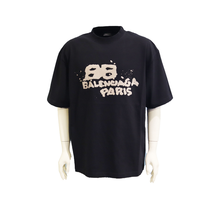 バレンシアガ Hand Drawn BB Icon Tシャツ オーバーサイズ 半袖Tシャツ