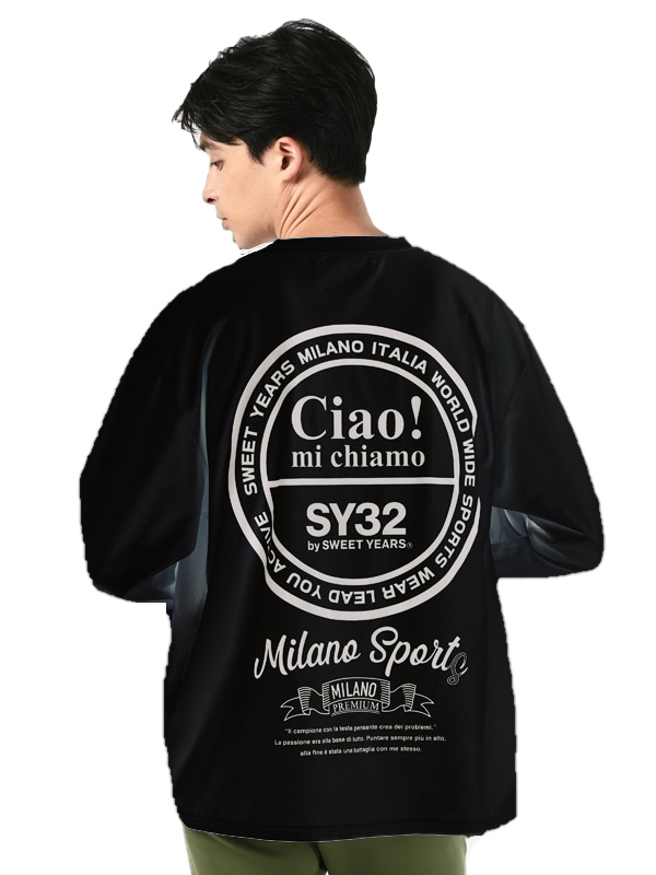 エスワイサーティトゥー サークルロゴ バックプリント ロングTシャツ