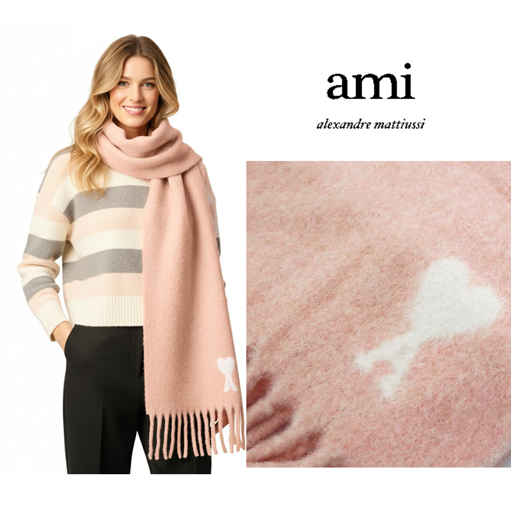 【Ami Paris】ピンク♡マフラー♡新品未使用最終値下げ！！！！ AMI アミパリス アルパカ素材マフラー ピンク | アウトレットジャパン福岡