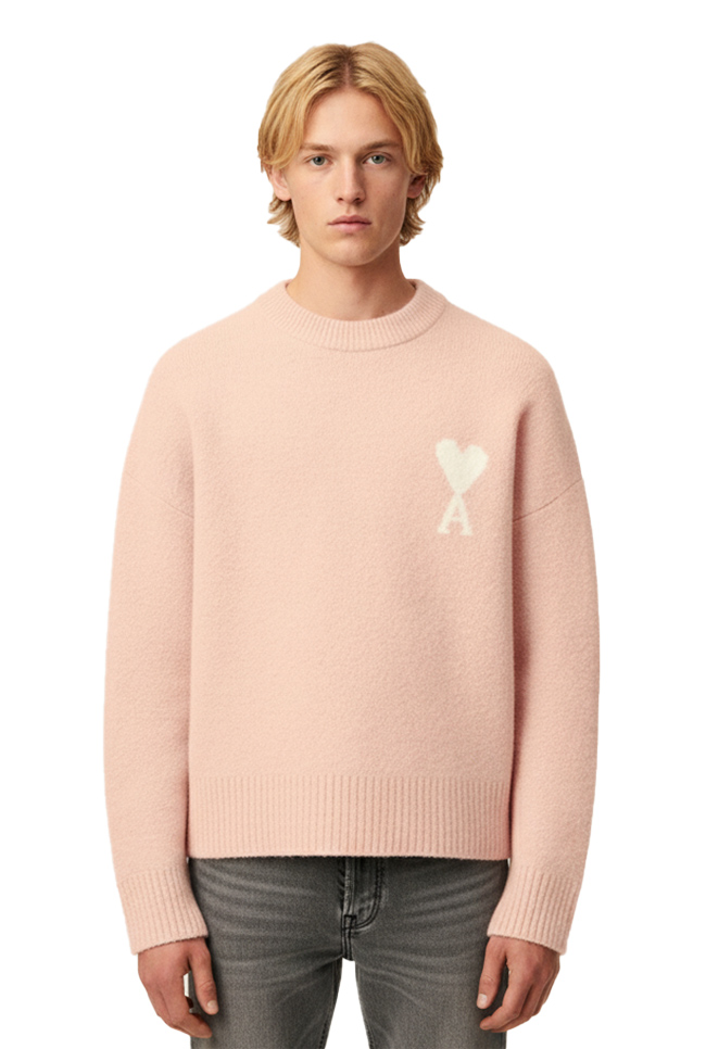 アミパリス アルパカ Ami De Coeur クルーネック セーター ピンク