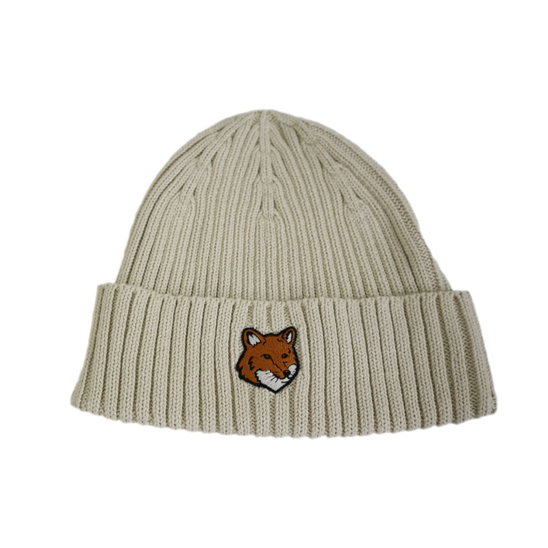 メゾンキツネ コットン ニット帽 ベージュ | アウトレットジャパン福岡